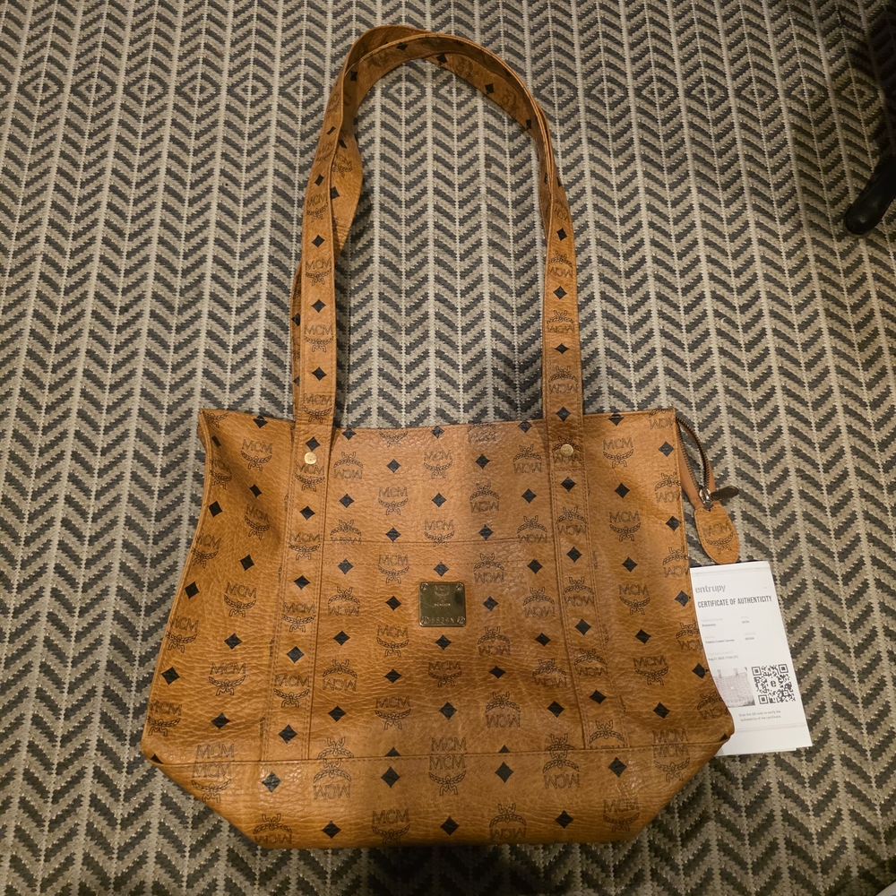 MCM Cognac Visetos Tote Bag